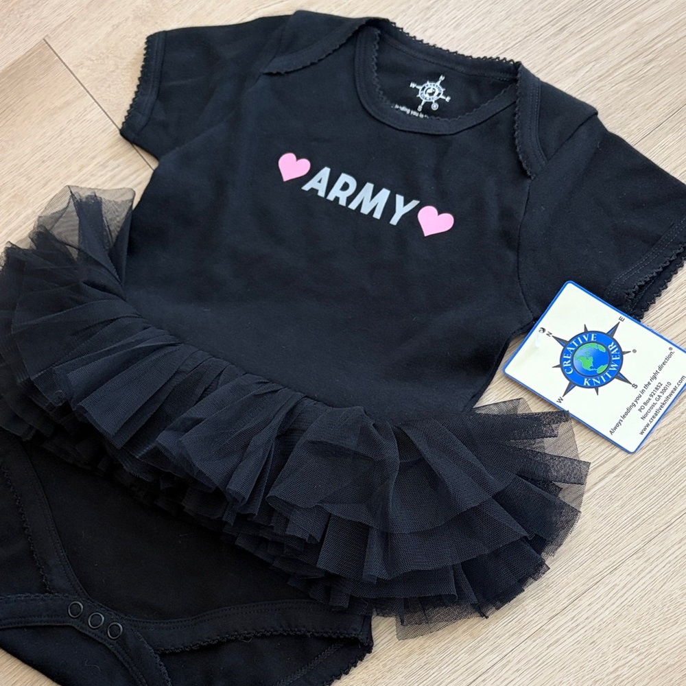 Army Black Baby Tutu Onesie size 12m - Picture 2 of 5
